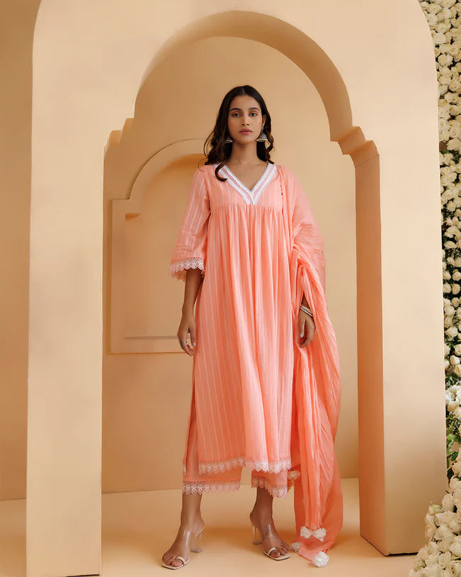 Dusky Peach Mul Dress