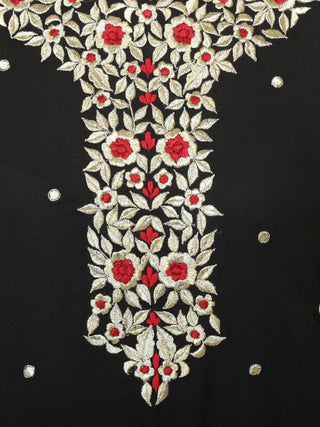 Black Party Wear Embroidered Georgette Tunic / Kurti - Ria Fashions