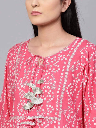 Pink Embroidered Straight Kurta - Ria Fashions