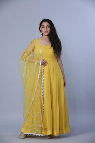 Georgette Gown With Dupatta