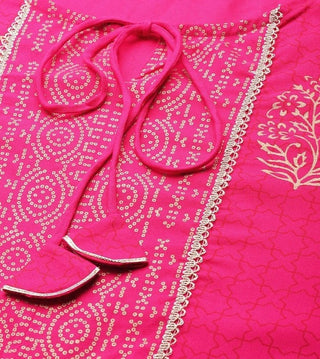 Pink Viscose Rayon Gold Ethnic Motif Print Straight cut Kurta