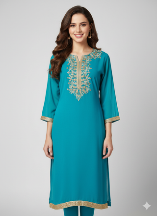 Blue Georgette Kurti/Tunic