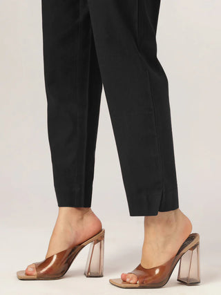 Black Solid Cotton A Line Kurta Bottom Set