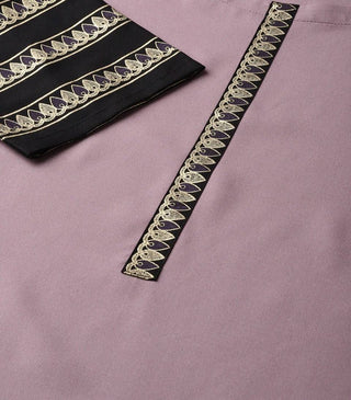 Crepe Purple-Black Foil Print Palazzo Set
