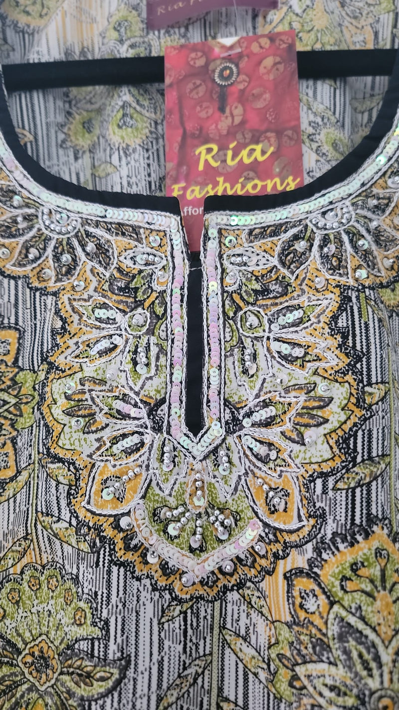 Modal Silk Embroidered Kurti