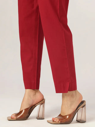 Maroon Solid Cotton A-Line Co-Ord Set