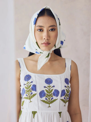 Off White Floral Print Maxi Dress