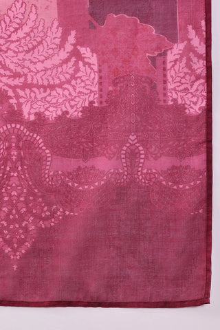 Pink Rayon Blend Ethnic Motif Printed Straight Shape Suit Set with Dupatta