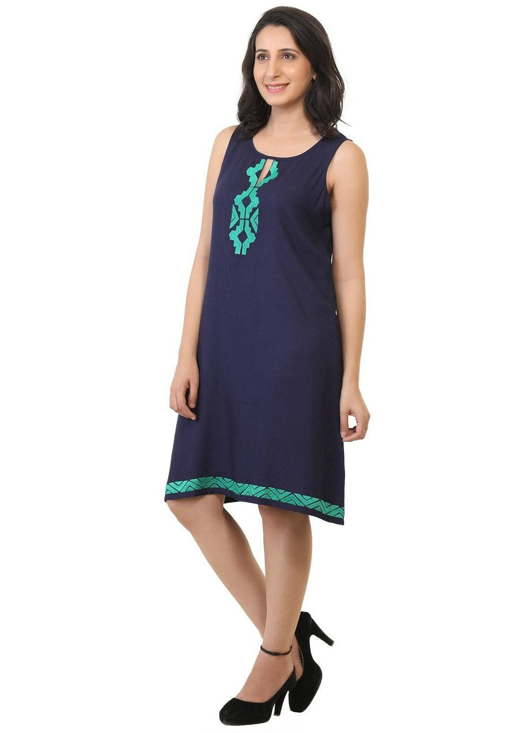 Ready Made Embroidered Rayon Tunic - Ria Fashions