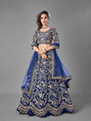 Blue Heavy Embroidered Art Silk bridal Lehenga - Ria Fashions
