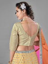 Beige Heavy Embroidered Soft Net bridal Lehenga - Ria Fashions