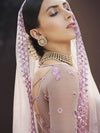 Lilac Heavy Embroidered Soft Net bridal Lehenga - Ria Fashions