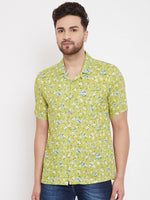 Lime Floral Summer Casual Shirt - Ria Fashions