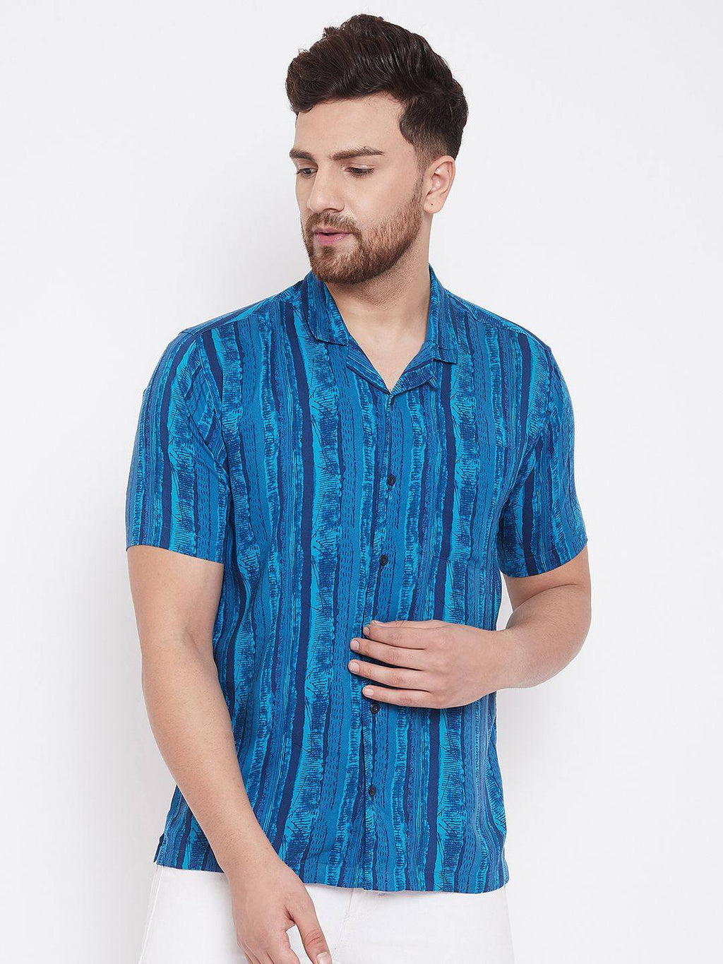 Blue Summer Casual Shirt - Ria Fashions
