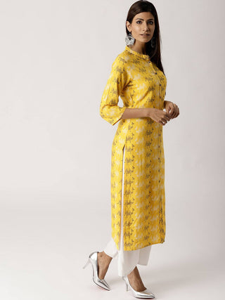 Readymade Yellow Rayon Kurta - Ria Fashions
