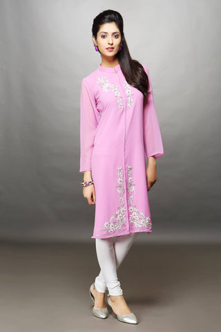Georgette Embroidered Kurti(AVAILABLE IN GREEN) - Ria Fashions