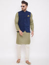 Blue Viscose Men's Sleeveless Nehru jacket - Ria Fashions