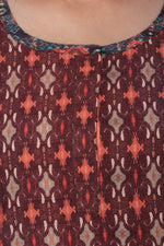 Maroon Printed Modal Silk Tunic - Ria Fashions