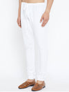 White Cotton Regular fit Churidar - Ria Fashions
