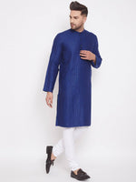 Blue Checked Cotton Men's Kurta - Ria Fashions