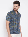 Blue Printed Summer Casual Shirt - Ria Fashions