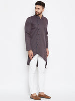 Asymmetrical Multi Color Striped Cotton Men's Kurta - Ria Fashions