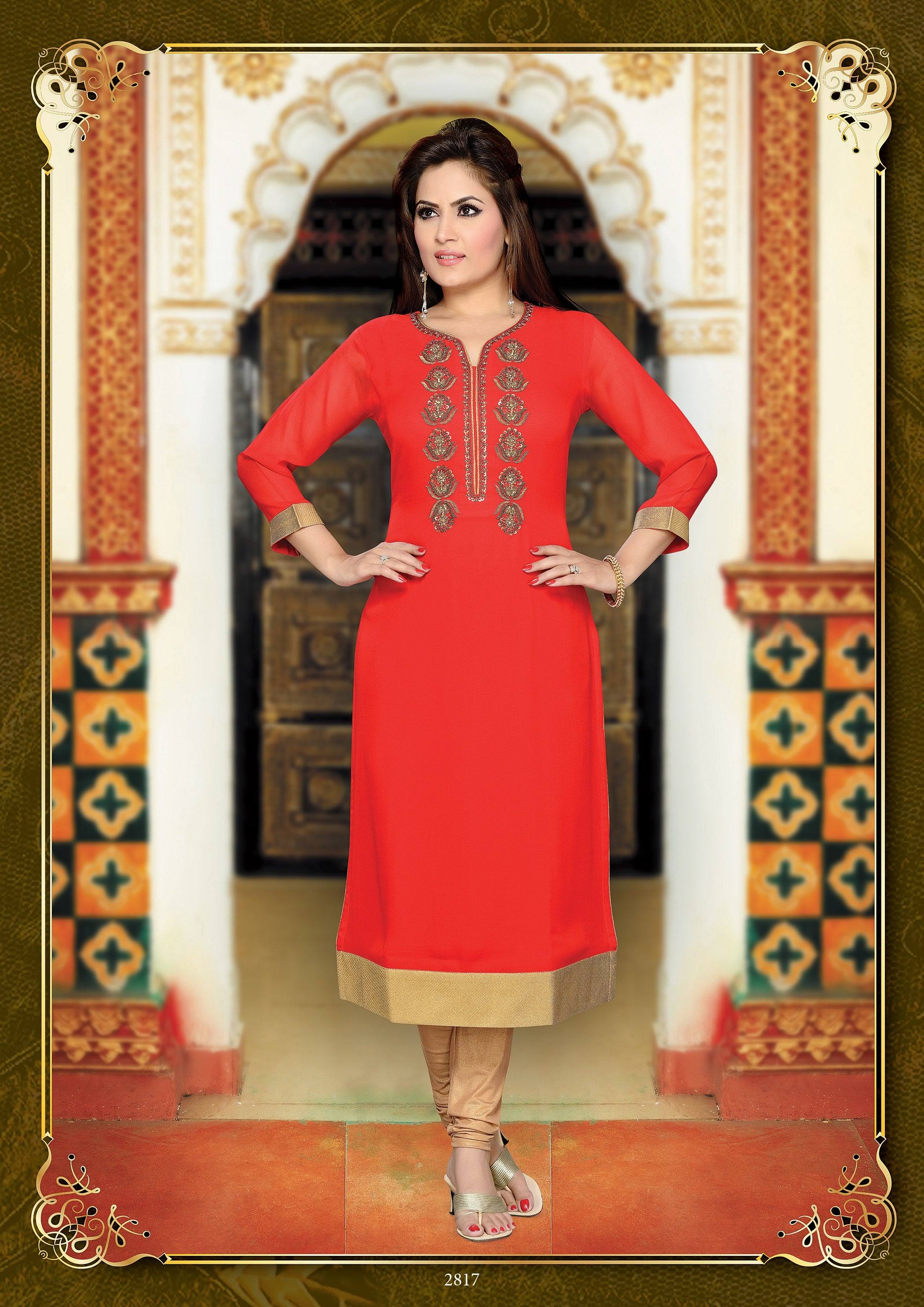 Party Wear Red and Maroon color Rayon fabric Kurti : 1891328
