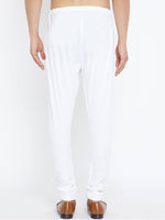 White Cotton Regular fit Churidar - Ria Fashions