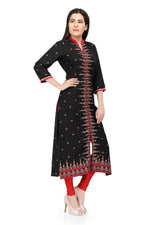 Readymade Sabhyata Black Cotton with Zari Item - Ria Fashions
