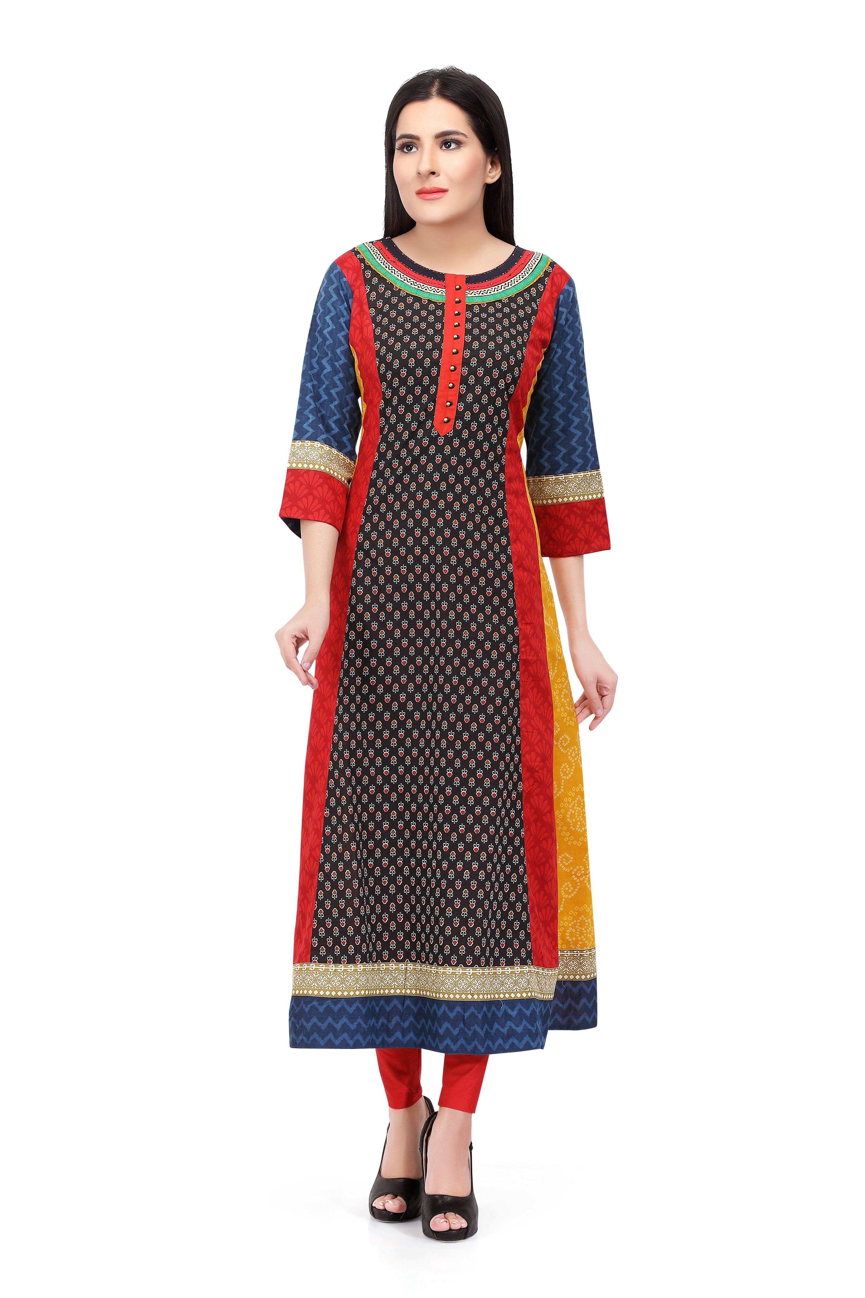 Readymade Sabhyata Multicoloured Cotton Printed Kurti