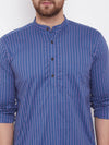 Blue Striped Cotton Men's Kurta - Ria Fashions