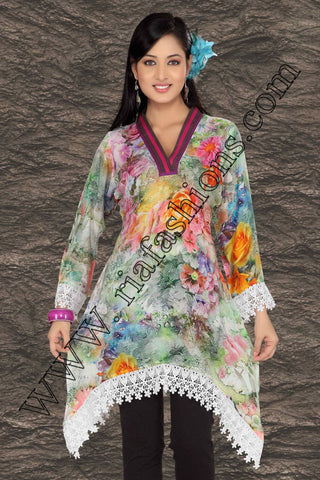 Multicolored printed tunic - Ria Fashions