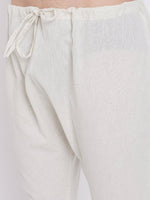 White Striped Cotton Men's Kurta Set - Ria Fashions