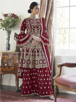 Rani Embroidered Butterfly Net Anarkali Suit - Ria Fashions