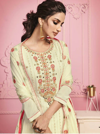 Blush Pink Straight Cut Salwar Kameez - Ria Fashions