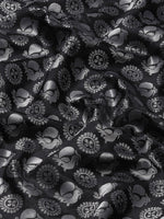 Black & Silver Silk Blend Ethnic Motif Woven Design Banarasi Saree