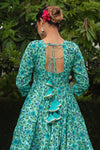 Sea Green Printed Anarkali Suit Set - Ria Fashions