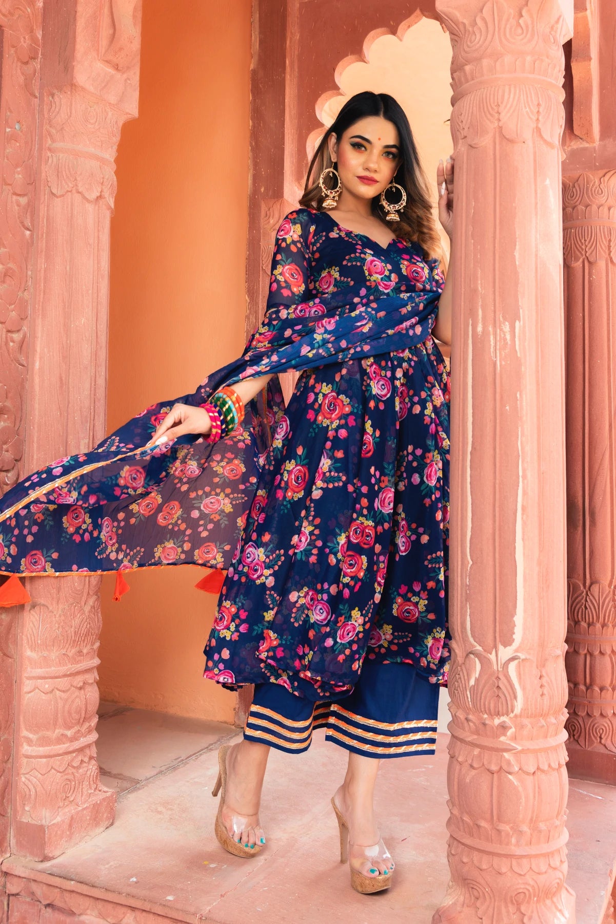 Floral hot sale anarkali online