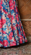 Multi Color Chinon-Chiffon Floral Print Lehenga Set - Ria Fashions