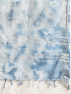 Linen Cotton Blue & White Tie Dye Ethnic Motif Woven Designed Khadi Saree with Unstitched Blouse