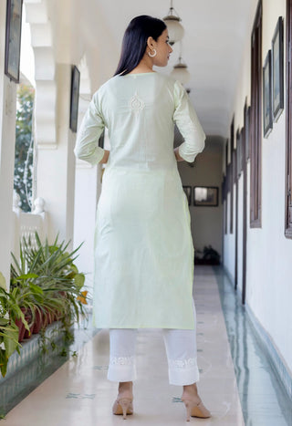 Cotton Light Embroidered Chikankari Suit Set with Dupatta