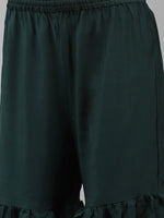Poly Silk Teal Green Sequinned Detailing Sharara Set with Dupatta - Ria Fashions