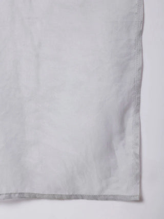 Grey Silk Printed Suit Set with Organza Dupatta