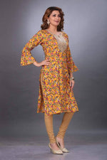Hand Embroidery Bell Sleeves Kurti - Ria Fashions