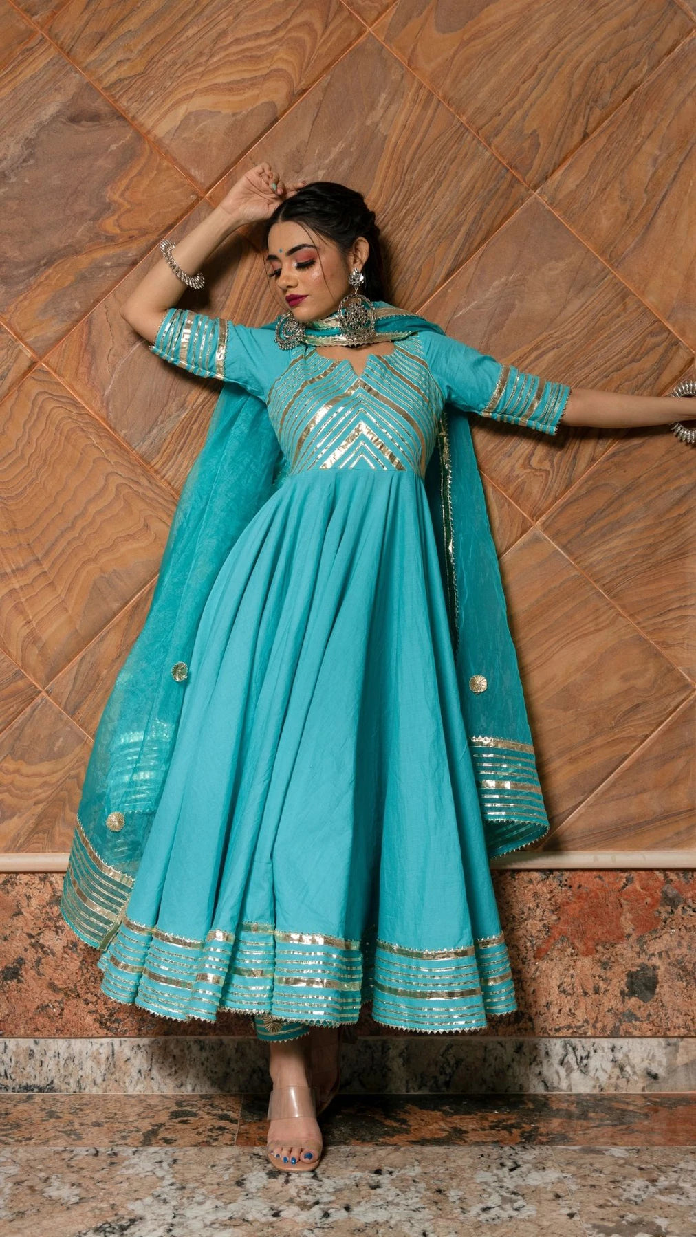 Light blue anarkali suit clearance