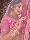 Pink Heavy Embroidered Net Lehenga - Ria Fashions