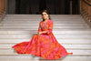 Cotton Orange Bandhani Print Gown - Ria Fashions