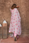 Pink Modal Cotton Floral Print Kurta Palazzo Set with Dupatta - Ria Fashions