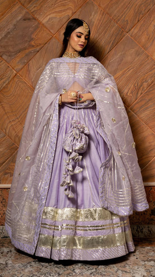 Solid Purple Cotton Silk Lehenga Set - Ria Fashions