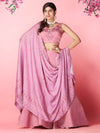 Purple Art Silk & Chiffon Designer Lehenga Set with Dupatta - Ria Fashions